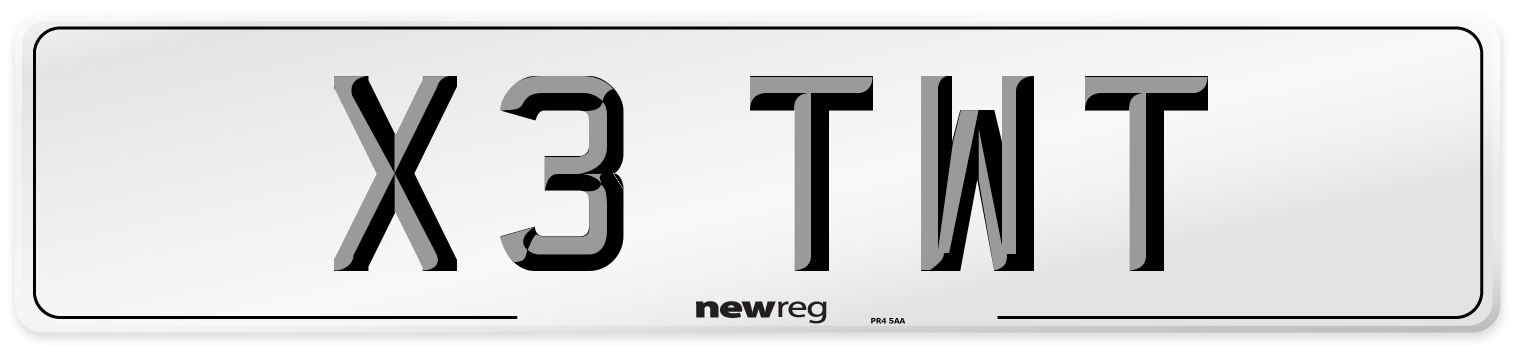 X3 TWT Number Plate from New Reg